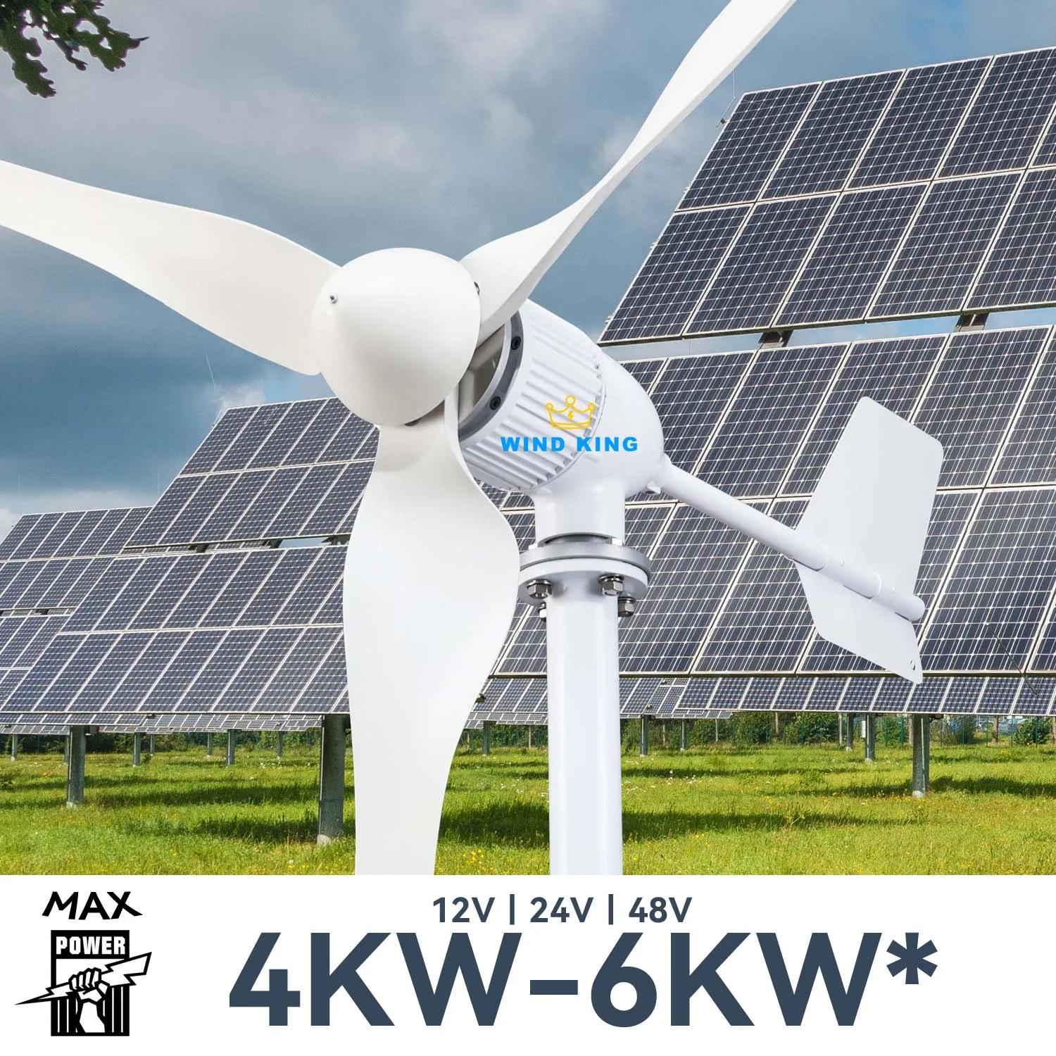  ǳ ͺ, WindKing Max 6KW, 3 ̵, 12V, 24V, 48V, ȿ  ͺ, ̺긮  ý